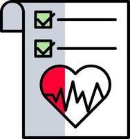 Gesundheit Graph gefüllt Hälfte Schnitt Symbol vektor