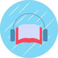 Audio- Buch eben Blau Kreis Symbol vektor