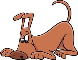 komisch Karikatur schnüffeln braun Hund Comic Tier Charakter vektor