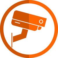 Sicherheit Kamera Glyphe Orange Kreis Symbol vektor