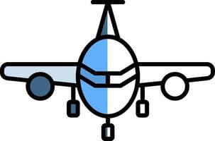 flygplan fylld halv skära ikon vektor