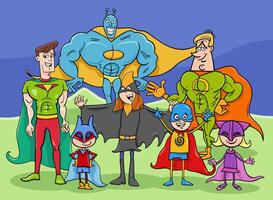 Karikatur Helden und Superhelden Fantasie Zeichen Gruppe vektor