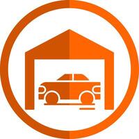 Garage Glyphe Orange Kreis Symbol vektor