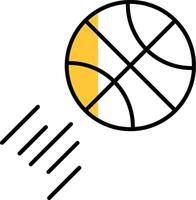 Basketball gefüllt Hälfte Schnitt Symbol vektor