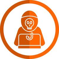 Daten Phishing Glyphe Orange Kreis Symbol vektor