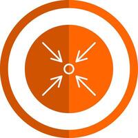 minimera glyf orange cirkel ikon vektor