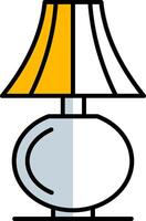 Tabelle Lampe gefüllt Hälfte Schnitt Symbol vektor