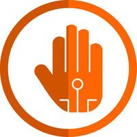 trådbunden handske glyf orange cirkel ikon vektor