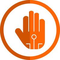 verdrahtet Handschuh Glyphe Orange Kreis Symbol vektor