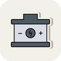 Batterie Linie gefüllt Weiß Schatten Symbol vektor