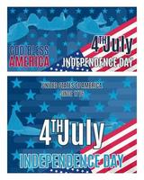 Zwei helle Poster zum Tag der Unabhängigkeit Amerikas. Bild einer Bildagentur vektor