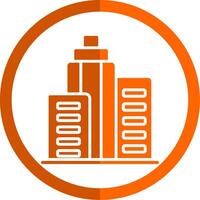 Büro Gebäude Glyphe Orange Kreis Symbol vektor