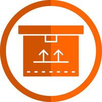 Karton Box Glyphe Orange Kreis Symbol vektor