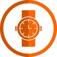 Uhr Glyphe Orange Kreis Symbol vektor