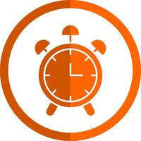 Uhr Glyphe Orange Kreis Symbol vektor