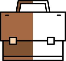 resväska fylld halv skära ikon vektor