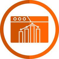 SEO Performance Glyphe Orange Kreis Symbol vektor