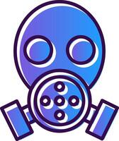 gas mask lutning fylld ikon vektor