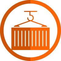 Container Glyphe Orange Kreis Symbol vektor