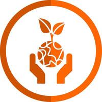 nachhaltig Entwicklung Glyphe Orange Kreis Symbol vektor