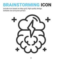 Brainstorming-Icon-Vektor mit Umriss-Stil isoliert auf weißem Hintergrund. Vector Illustration Brainstorm Zeichen Symbol Symbol Konzept für Business, Finanzen, Industrie, Unternehmen, Apps, Web und Projekt
