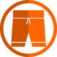 fotboll shorts glyf orange cirkel ikon vektor