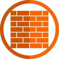 Ziegelwand Glyphe Orange Kreis Symbol vektor