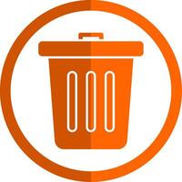 Müll Glyphe Orange Kreis Symbol vektor