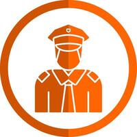 polis glyf orange cirkel ikon vektor