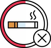 Nein Rauchen gefüllt Hälfte Schnitt Symbol vektor