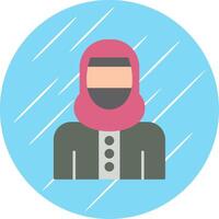 Frau mit Niqab eben Blau Kreis Symbol vektor