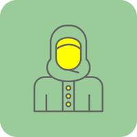 islamisch Frau gefüllt Gelb Symbol vektor