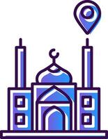 Moschee Ort Gradient gefüllt Symbol vektor