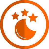 Neu Mond Glyphe Orange Kreis Symbol vektor