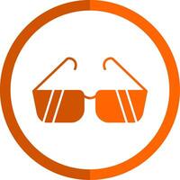 Sonnenbrille Glyphe Orange Kreis Symbol vektor