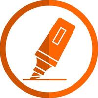 Textmarker Glyphe Orange Kreis Symbol vektor