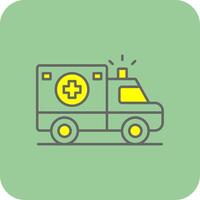 ambulans fylld gul ikon vektor