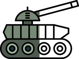 Panzer gefüllt Hälfte Schnitt Symbol vektor