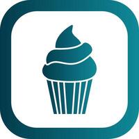 Cupcake Glyphe Gradient runden Ecke Symbol vektor