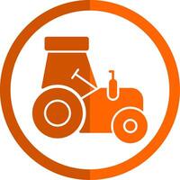 Traktor Glyphe Orange Kreis Symbol vektor