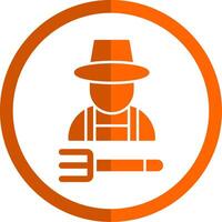 Farmer Glyphe Orange Kreis Symbol vektor