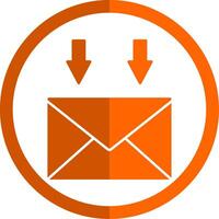 Mail Glyphe Orange Kreis Symbol vektor