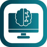 Maschine Lernen Glyphe Gradient runden Ecke Symbol vektor