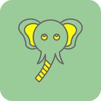 Elefant gefüllt Gelb Symbol vektor