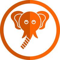 Elefant Glyphe Orange Kreis Symbol vektor