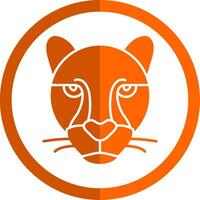 Gepard Glyphe Orange Kreis Symbol vektor