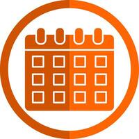 Kalender Glyphe Orange Kreis Symbol vektor