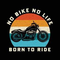 motorcykel retro stil t-shirt design vektor