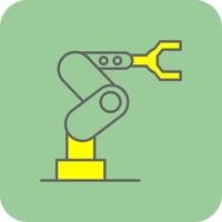 industriell robot fylld gul ikon vektor