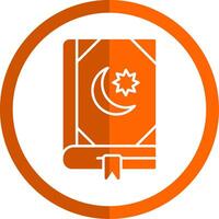 Koran Glyphe Orange Kreis Symbol vektor